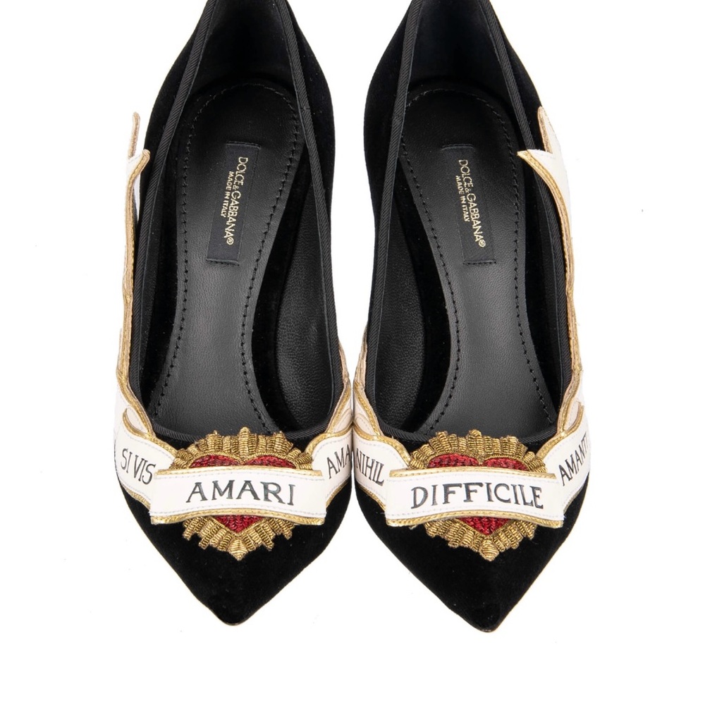 Dolce & Gabbana Velvet Amanti Black heels